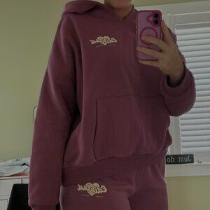 Edikted Women's Pink Mauve Sweatshirt/Shorts Set